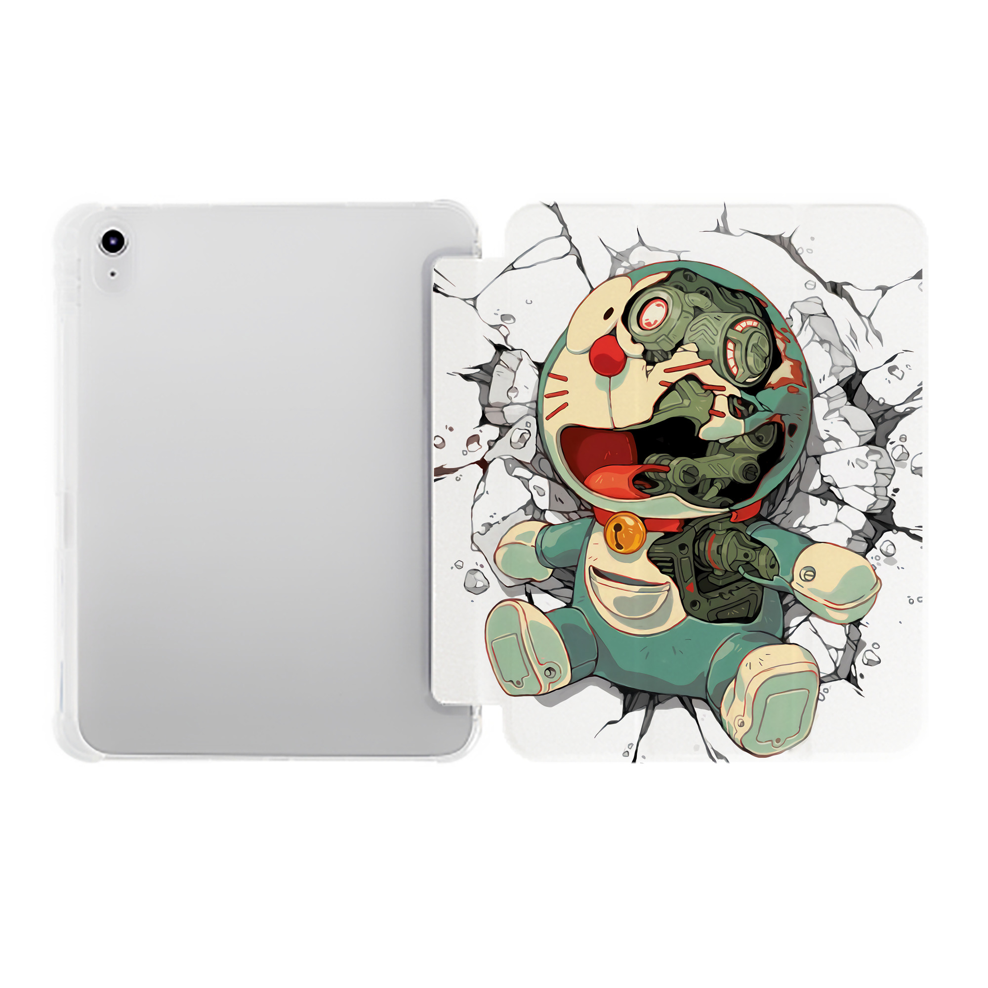 （画像用） ドラえもん Doraemon IPad ケース ペン収納付き 三つ折りスタンド PUレザー×シリコン 対応機種9.5/10.5/10.9インチ